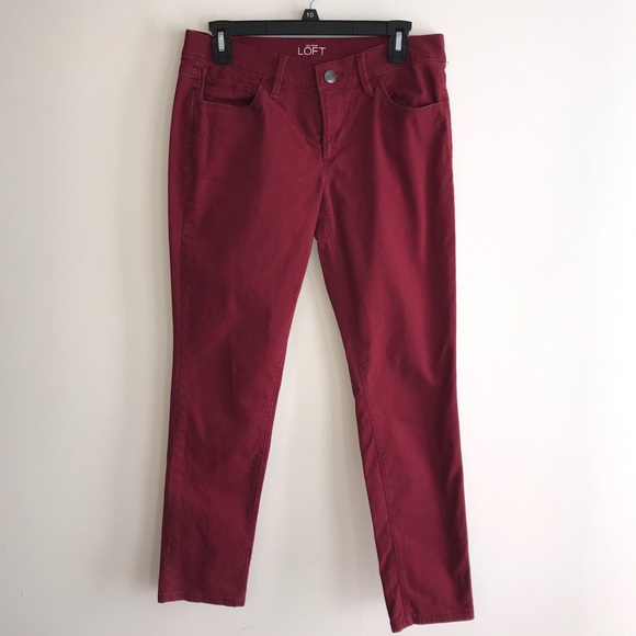 LOFT Pants - Ann Taylor Loft Maroon Modern Skinny Jeans Size 6